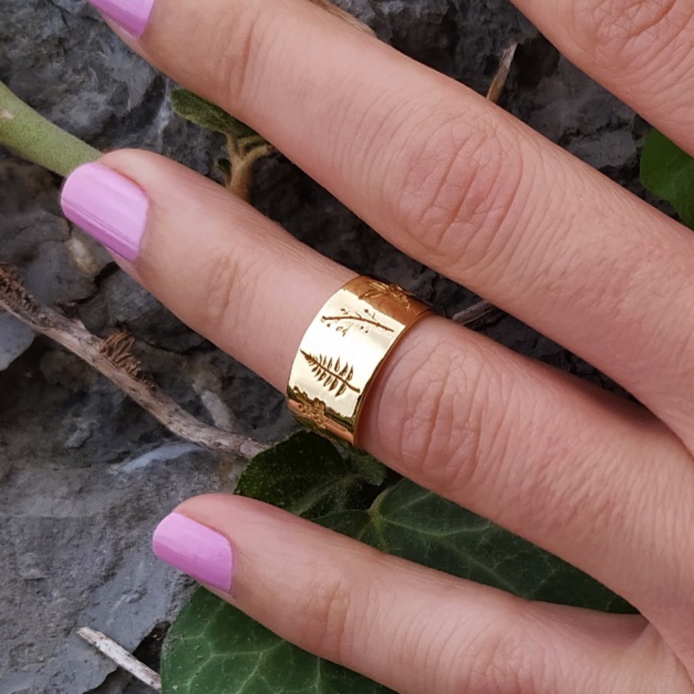 14K Gold-Filled Floral Sognet Ring Size 5